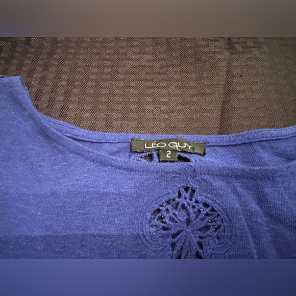 Leo Guy Blue Blouse Size 2 - Picture 2 of 3